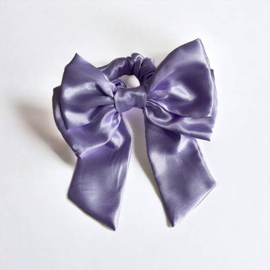Lilac Luxury Satin Scrunchie Bow