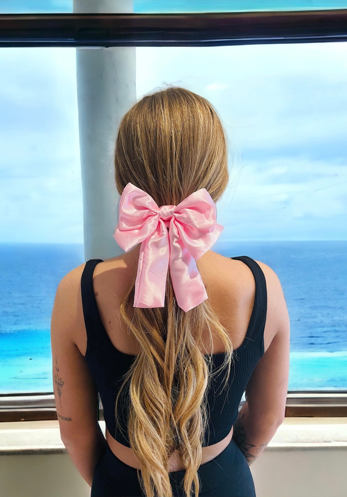 Hot Pink Luxury Satin Scrunchie Bow