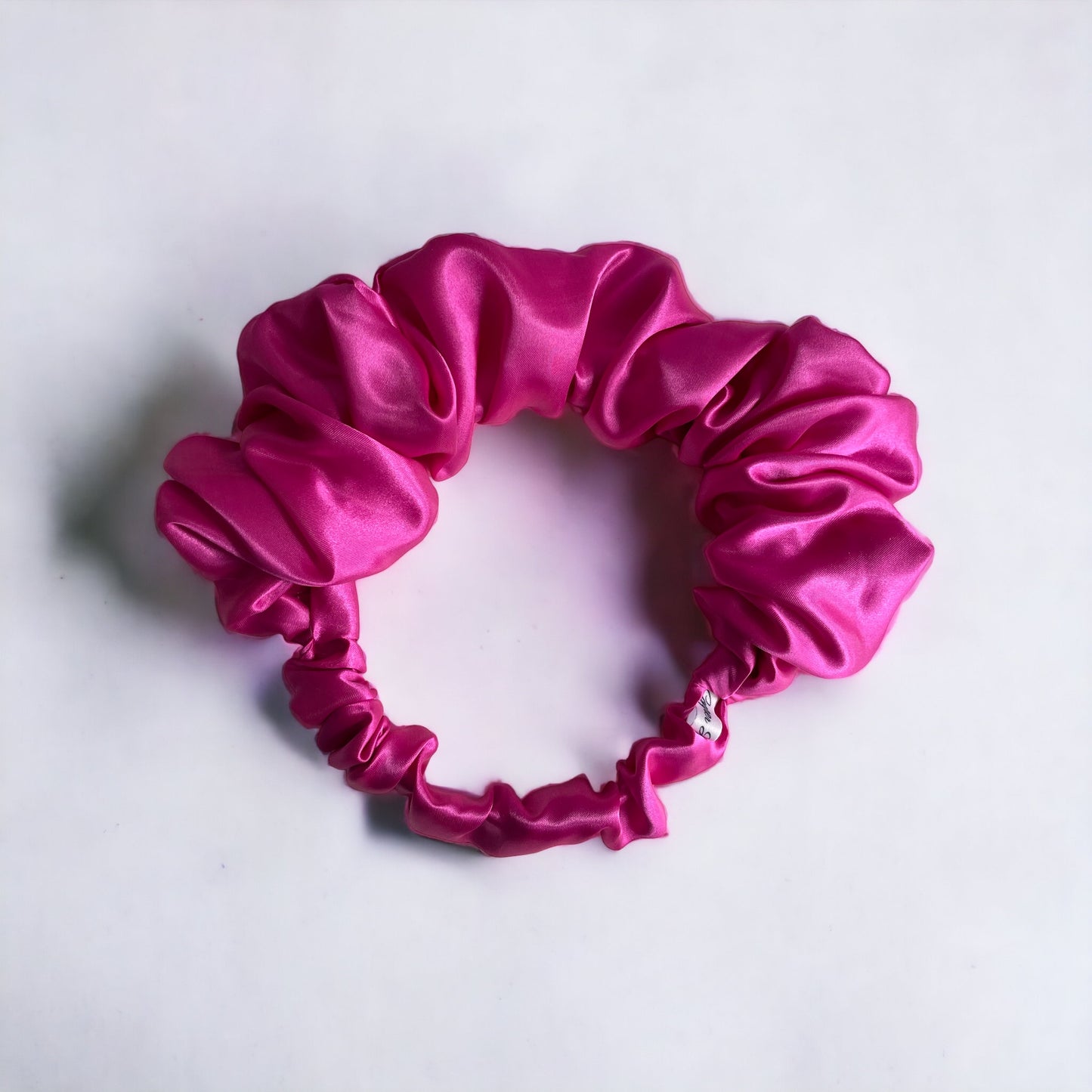 Hot Pink Satin Scrunchie Headband